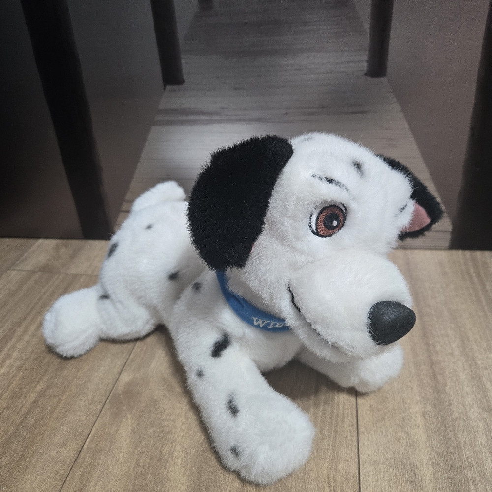 Spotted Plush Toy - White and Black Dalmatian Disney Vintage